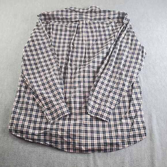 LL Bean Shirt Mens Large Reg Blue Plaid Wrinkle- Resistant Long Sleeve Button Up - Picture 8 of 9